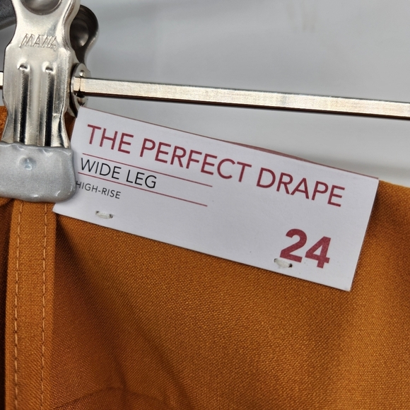 Lane Bryant The Perfect Drape Wide Leg Pant Womens Size 24 High Rise Marigold - Picture 7 of 9